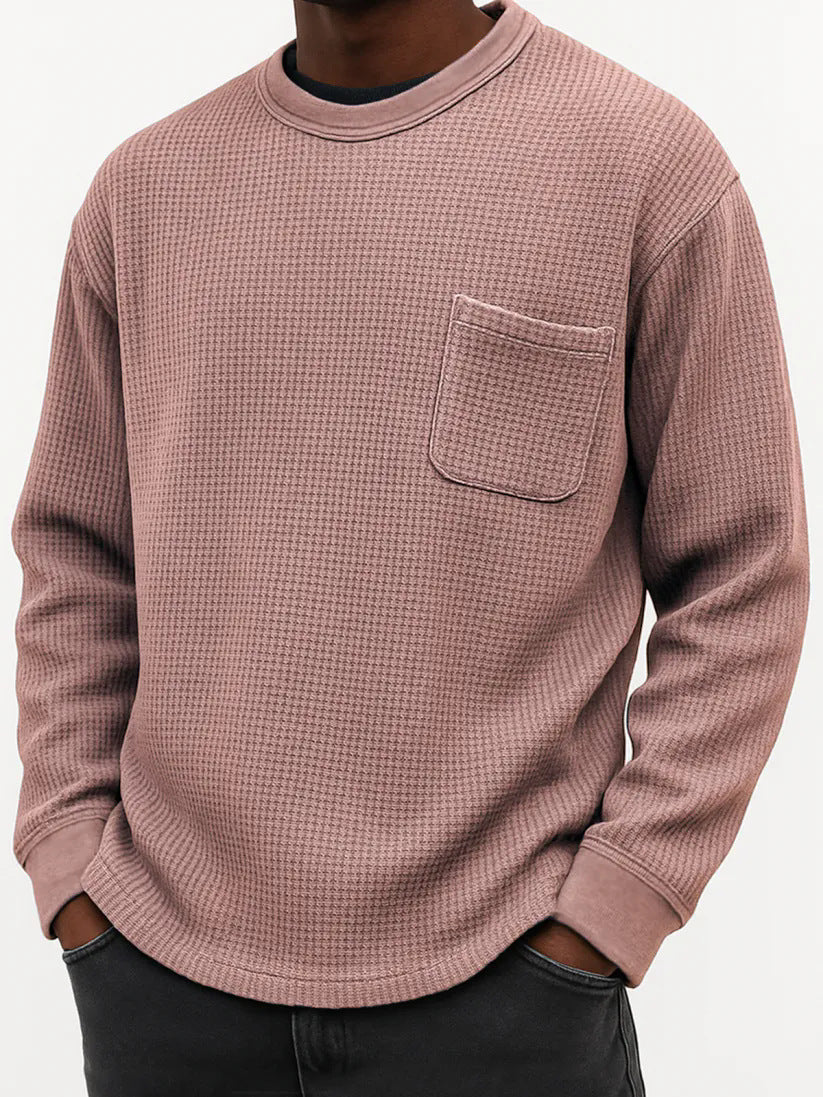 Men's Plus-Size Casual Crew-Neck Long-Sleeve Sweatshirt Top