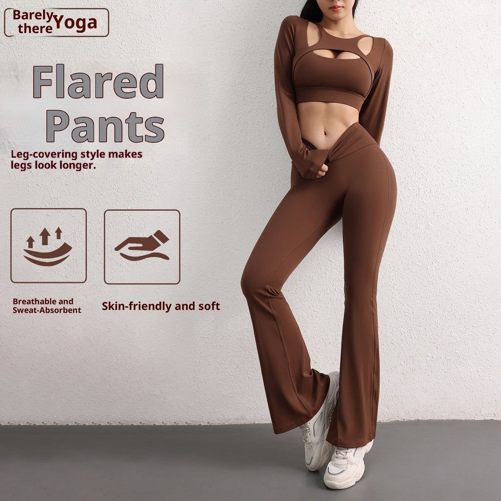 European And American High-waisted Peach Butt-lifting Quick-dry Flare Yoga Pants For Women