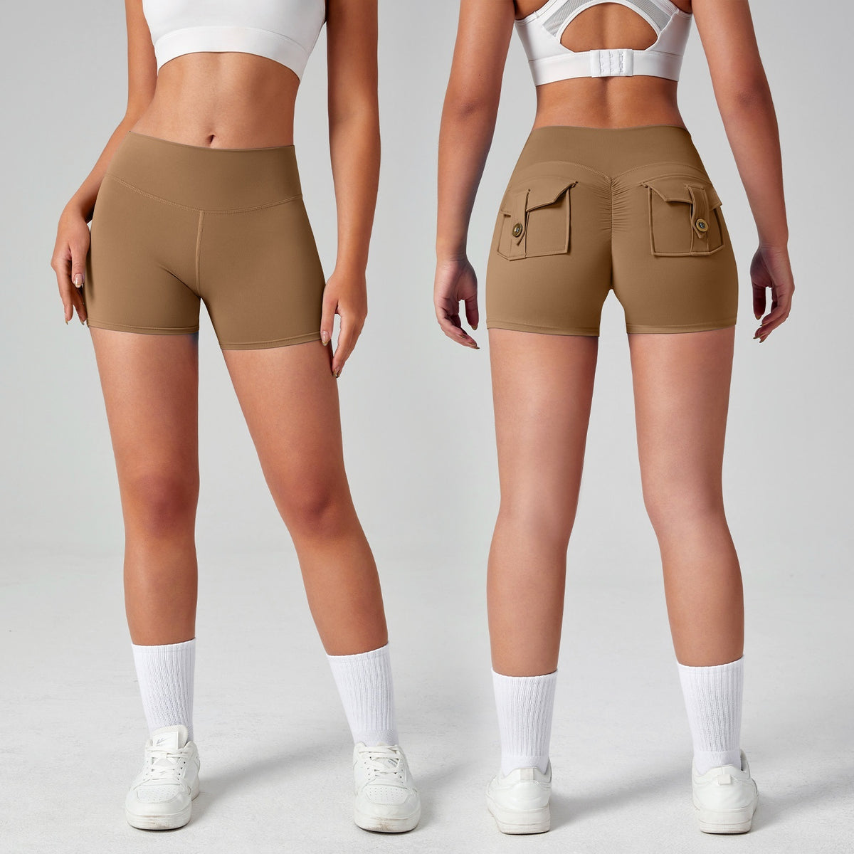 Sports Fitness Workwear Pocket Training Peach Quick-dry Butt-lifting Yoga Pants