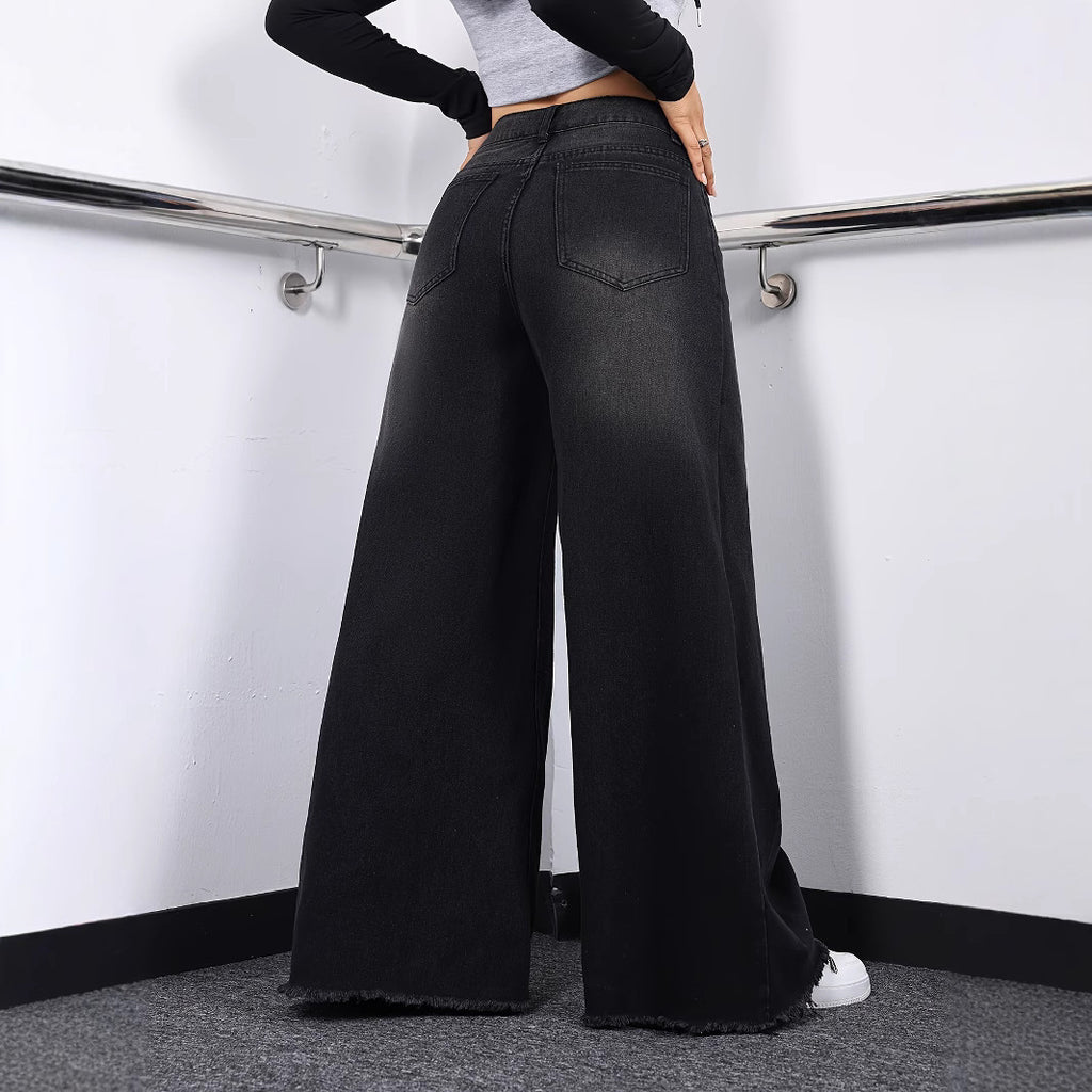 Loose Wide-leg Women's Retro Casual Versatile Jeans