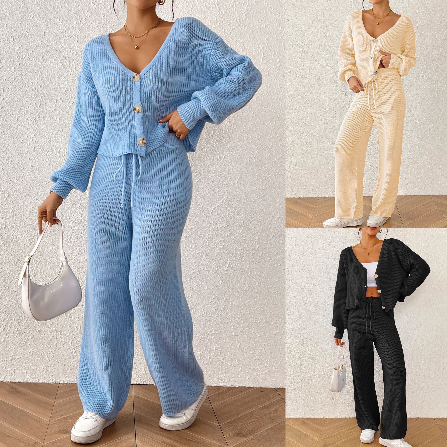 Autumn And Winter Women's Solid Color Elegant Outfit Short Top